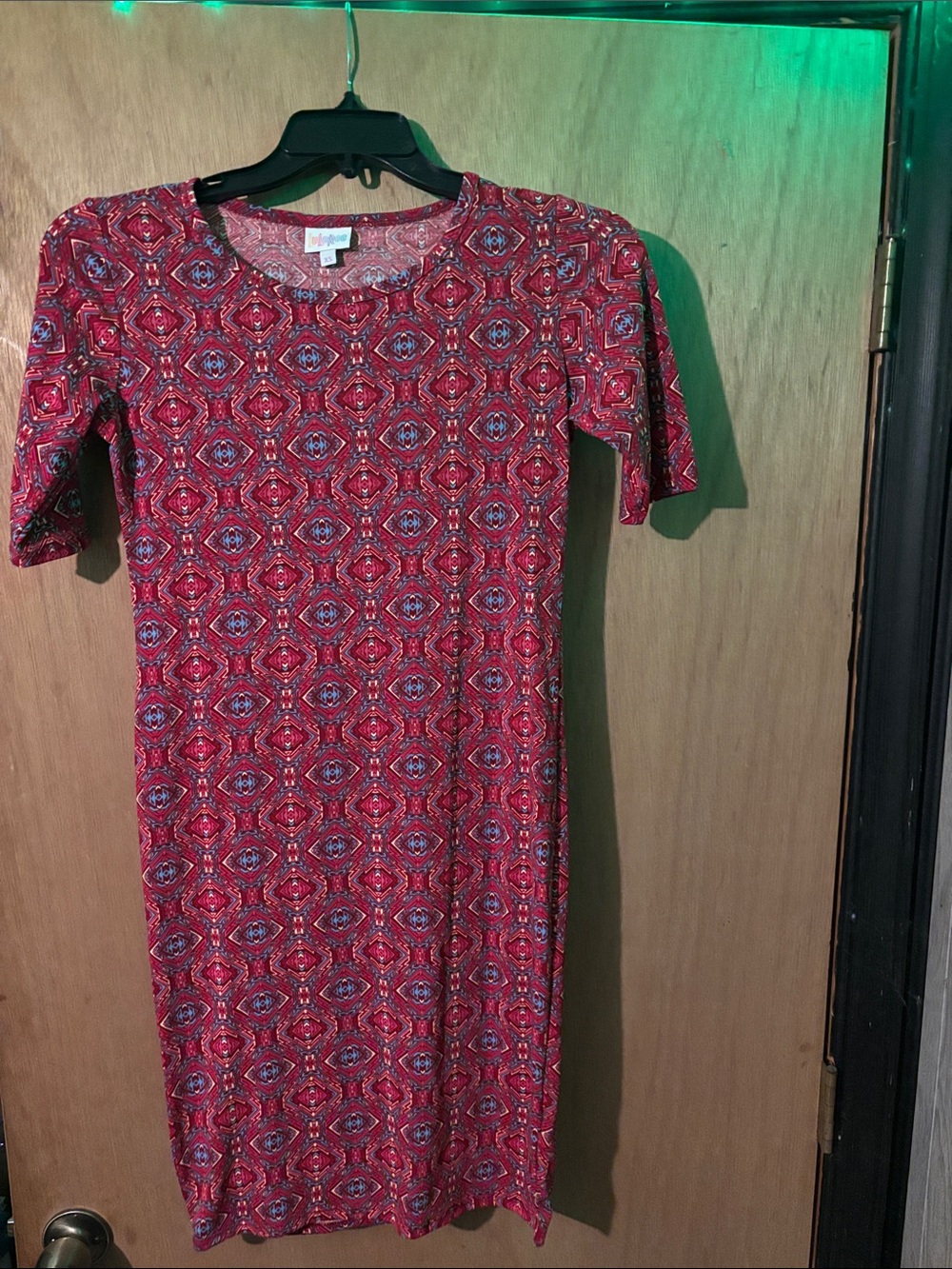 LuLaRoe Red Geometric Midi Dress